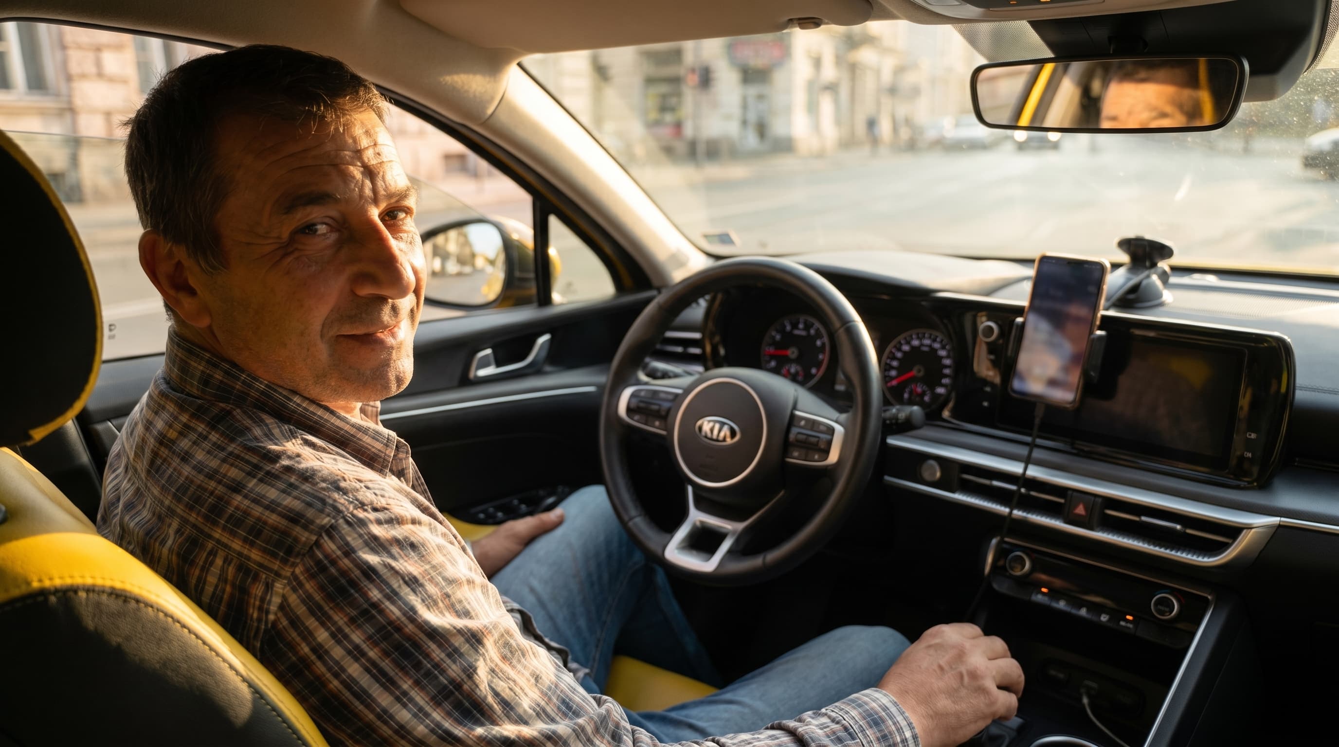 Илюстрация: шофьор на TaxiMe получава нова поръчка на картата