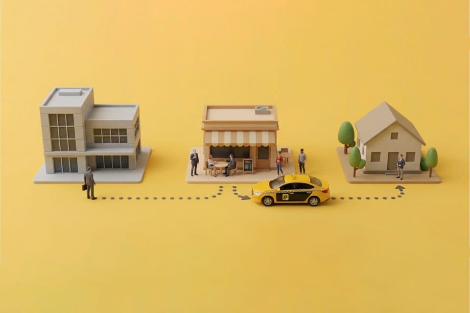 Карта с одобрени зони за служебни таксита в TaxiMe for Business